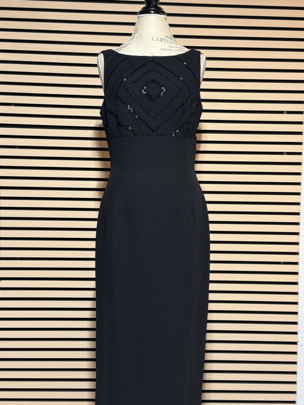 Maggy London Black Beaded Sleeveless Maxi Dress